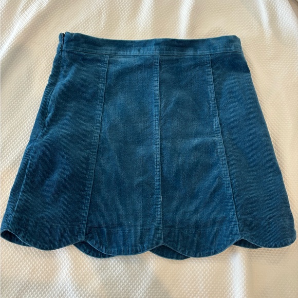 Altar’d State | Navy Scalloped Hem Corduroy Skirt - Picture 3 of 4